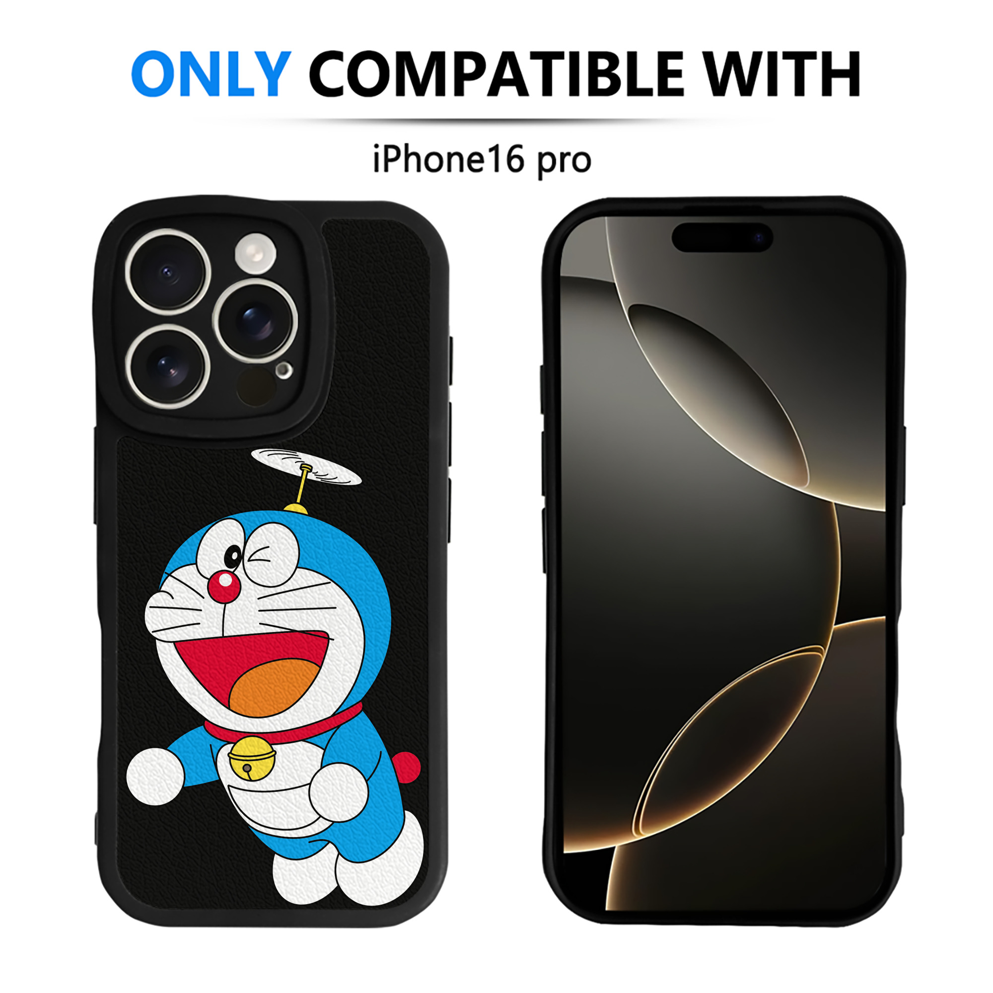 （画像用） ドラえもん Doraemon 【iPhone 16シリーズ対応】シリコンスマホケース（レザー調） 材質：シリコン